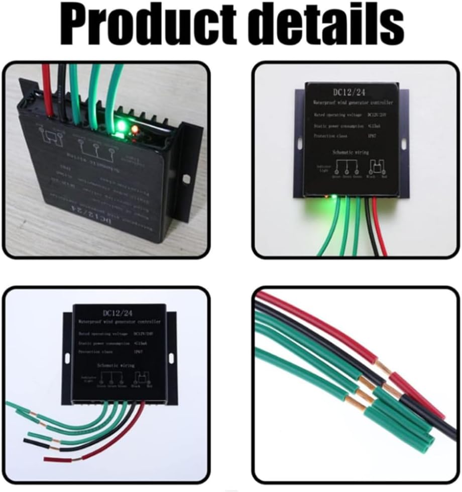 MPPT Wind Turbine Charge Controller,12V-220V Auto Match, 4000W Mini Wind Generator Controller with IP67 Waterproof Suitable for All Wind Turbine System