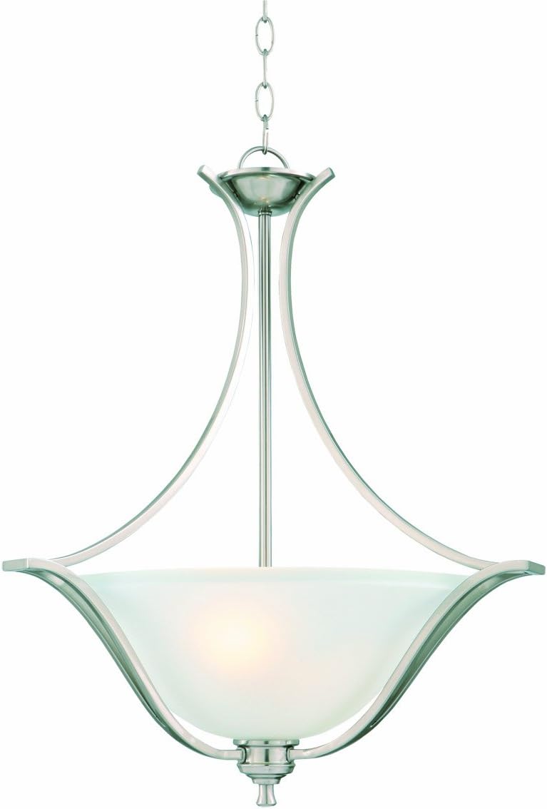 Design House 515577 Ironwood 1 Light Pendant, Satin Nickel