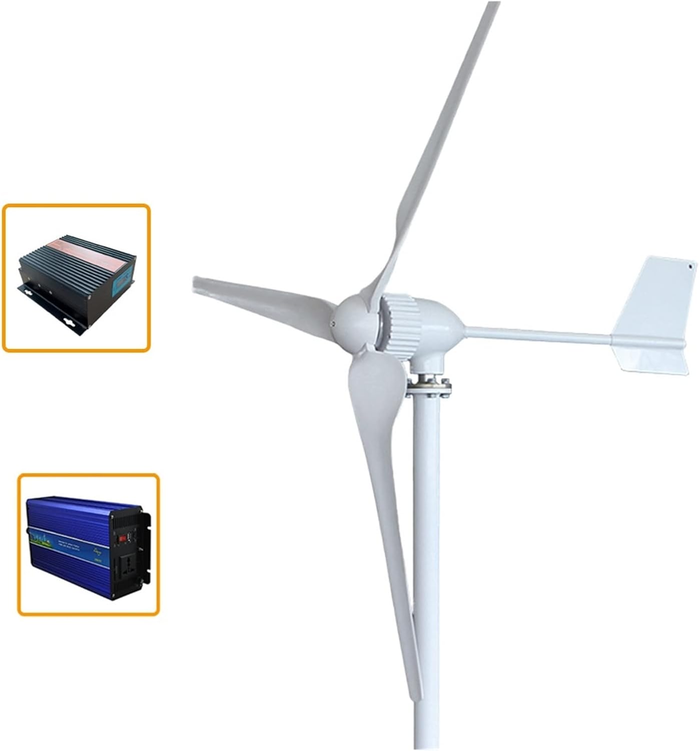 Wind Turbine Wind Turbine Generator 1500W 2000W 24V 48V 3 Blades Horizontal Wind Turbine Generator Windmill With Free MPPT Charger Controller And Off Grid Inverter (Color : Off System, Size : 48V_15