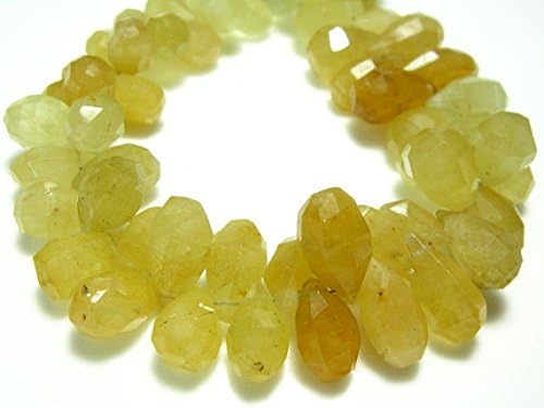 13 inch Natural Beads Strand of 10x8-14x9mm Faceted Drop heliodor Gemstone Beads for DIY Jewelry - Necklace, Bracelet, Earring, Ring.