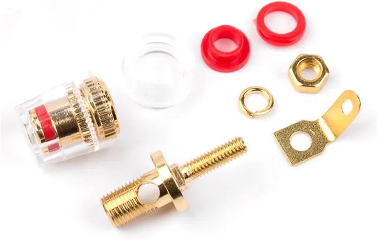 10PCS Brass Crystal Binding Post for Thread Audio Speaker Amplifier 4mm Banana Terminals Connector(Black Short 10PCS)