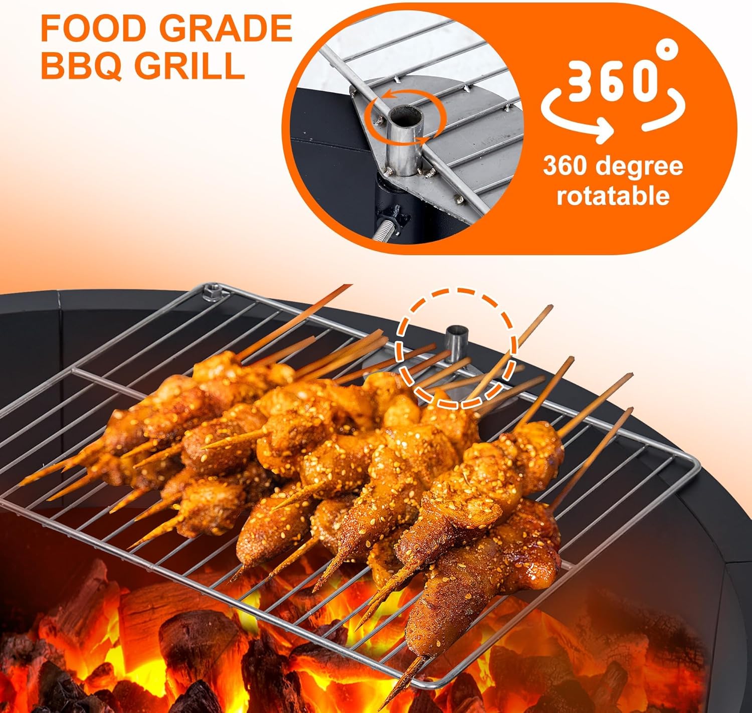 36 inch Fire Pit Ring for Outside, Heavy Duty Metal Steel Round Firepit Rim Insert for DIY Fire Pits, Outdoor Above or In-Ground, Camping Garden Patio Backyard