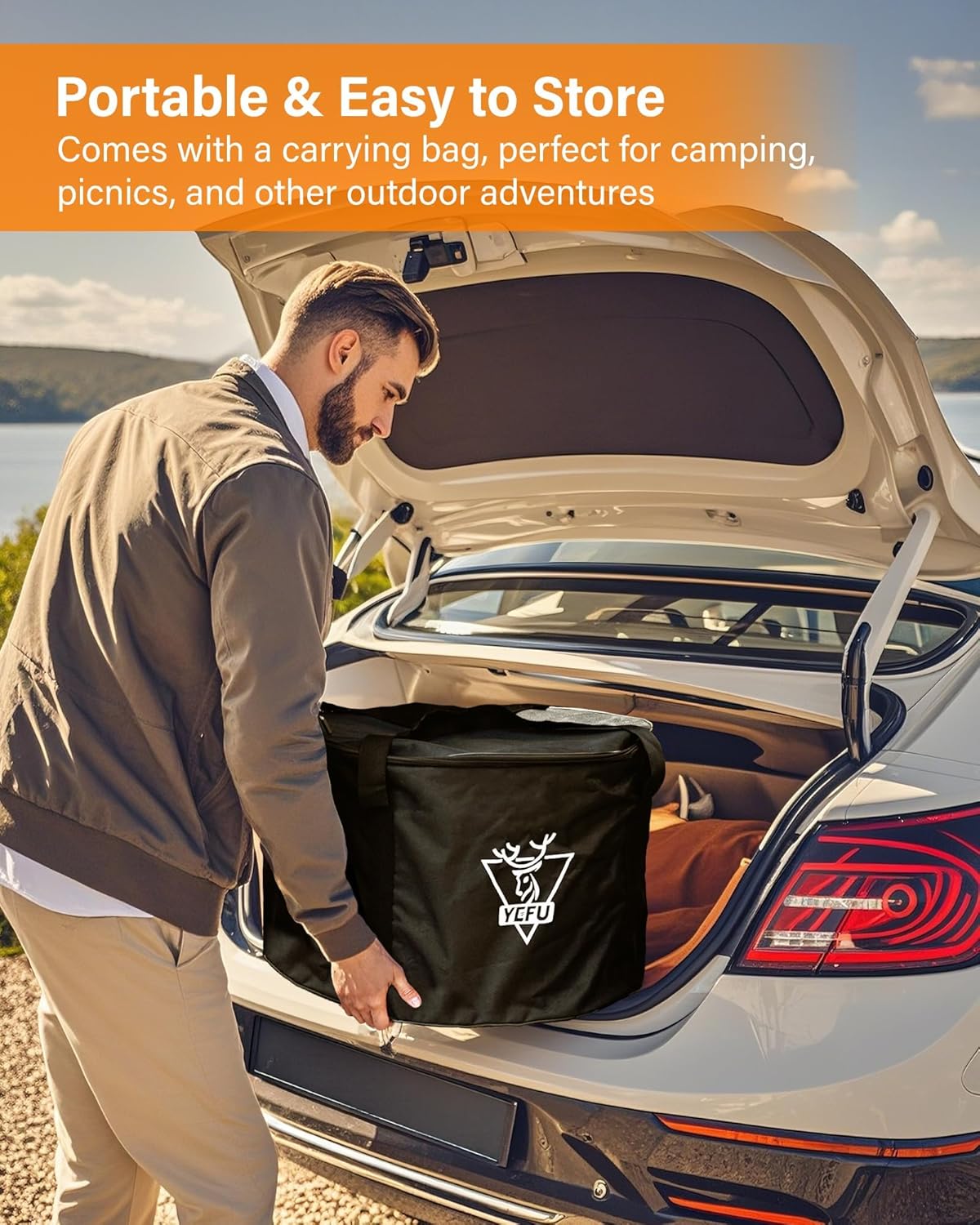 YEFU Smokeless Firepit for Outdoor Portable: 19 Inch Fire Pit with Removable Ash Pan - Outdoor Fire Pit for Wood Burning - Smokeless Firepit with 304 Stainless Steel for Patio Camping Backyard