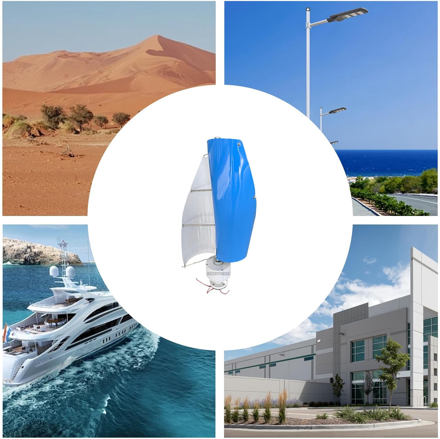 5000W Low Noise Low Start Wind Speed Wind Turbine Generator,12V 24V 48V with Controller Applicable to Wind and Solar Power Generation Systems