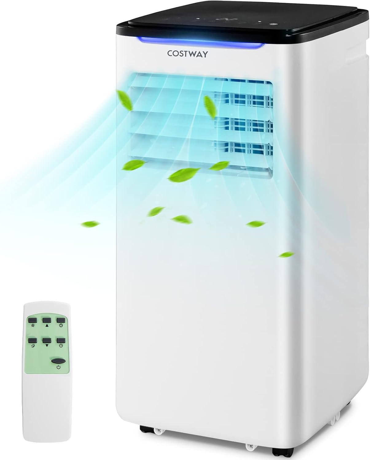 COSTWAY Portable Air Conditioners, 10000 BTU Portable AC Unit for Room up to 400 Sq.Ft with Cool, Fan, Dry & Sleep Mode, Timer, Remote Control & Window Vent Kit, 3-in-1 Portable AC for Bedroom, Office