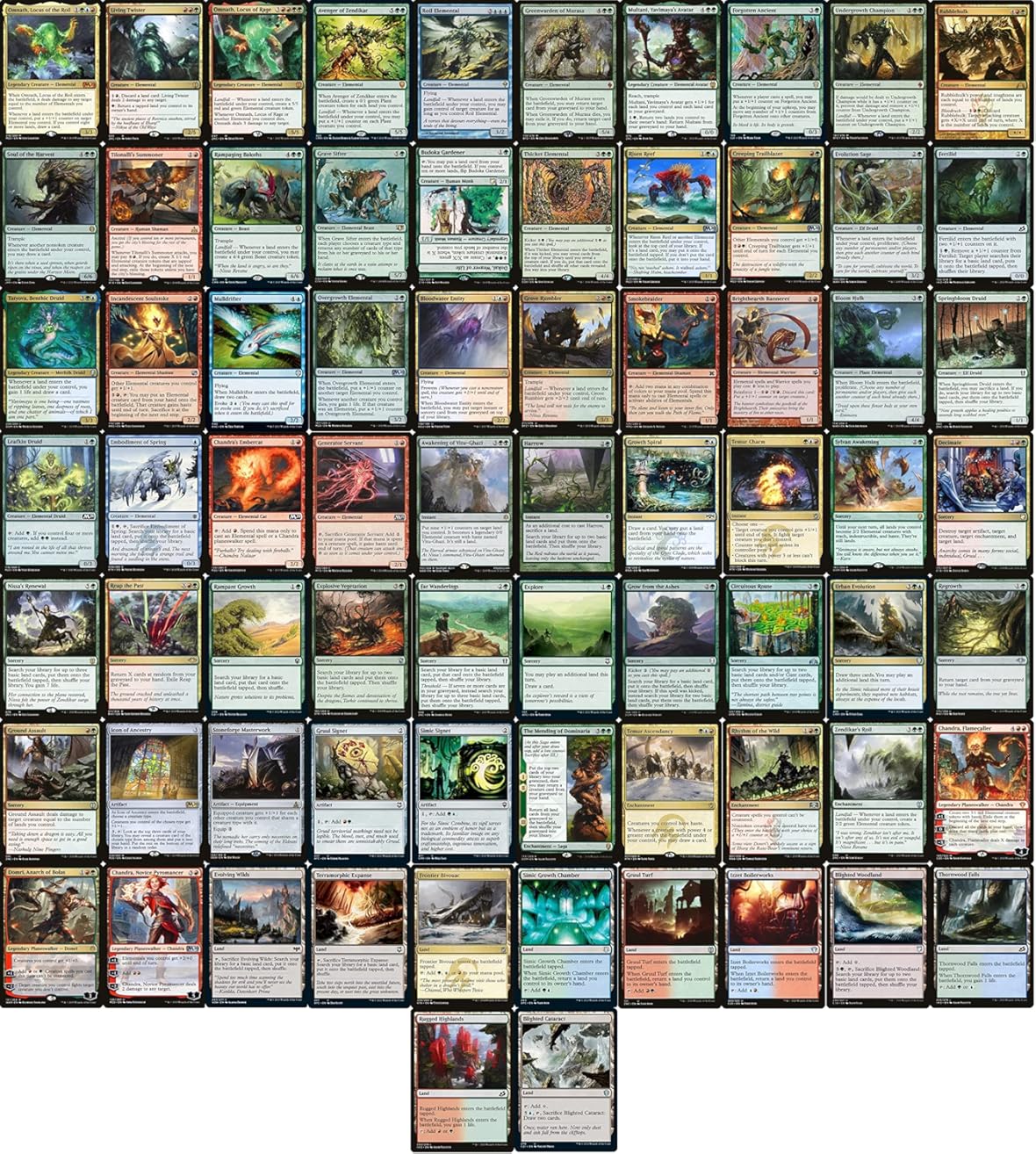 Commander Elemental Deck - EDH - Green Red Blue - Custom Built - Magic The Gathering - MTG - 100 Card!