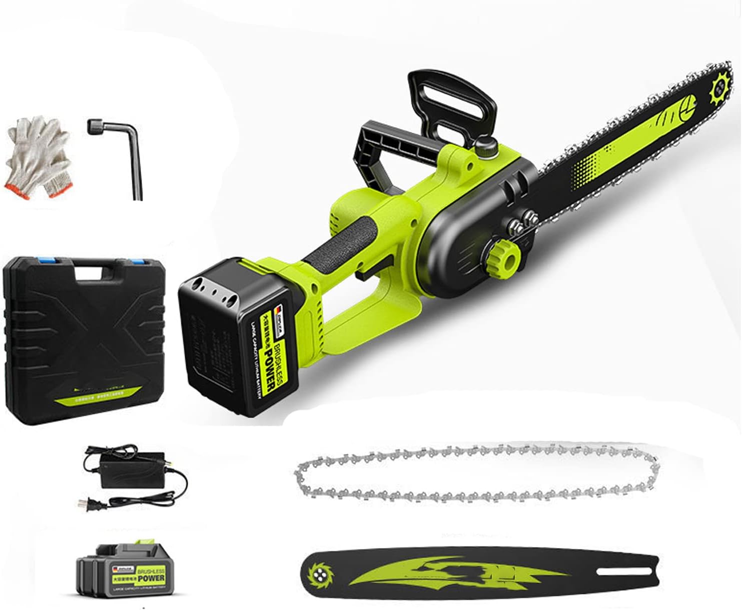 Chainsaw, 10-Inch Rechargeable Lithium Electric Chainsaw High-Power Household Handheld Chainsaw Outdoor Logging Saw Pruning Saw 1500Mah 850W