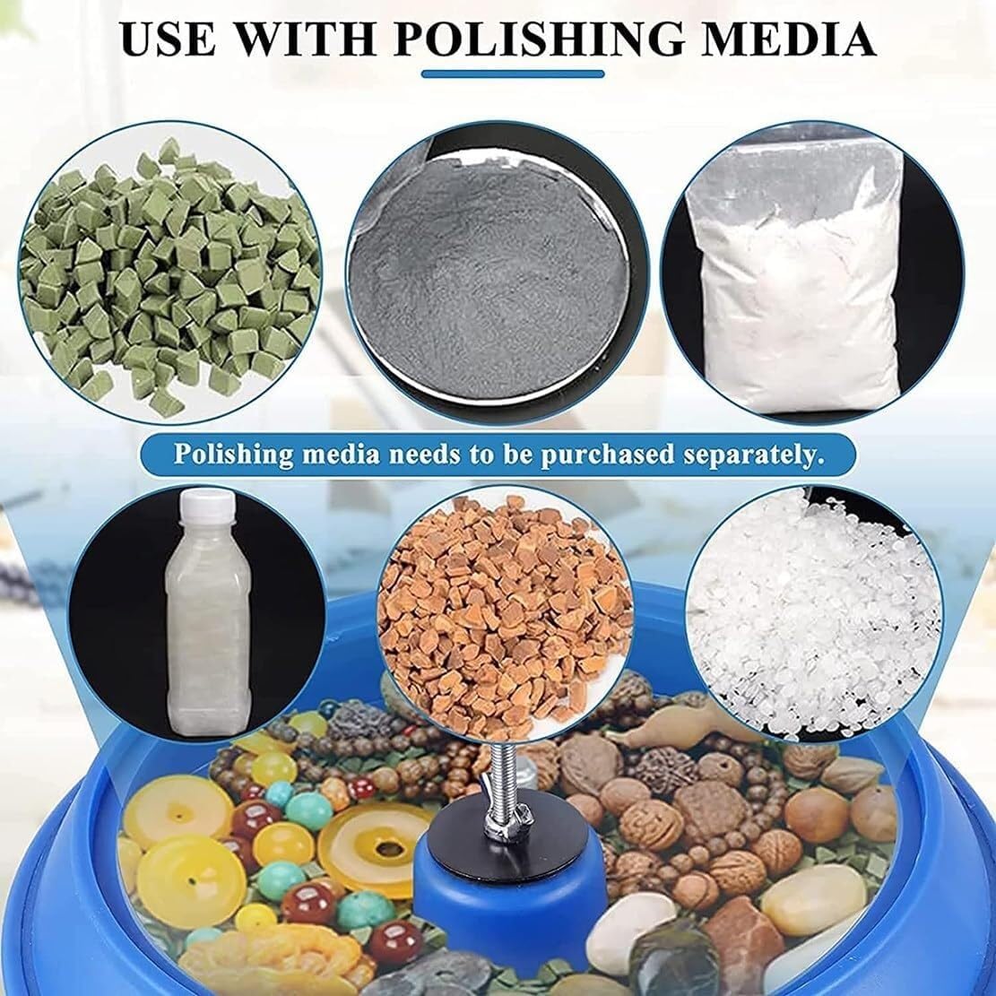 Vibrating Polishing Drum, Sleeve Polisher Jewellery Polishing Machine and Finisher Machine For Metal Parts Gemstones Jade Car Accessories Jewellery