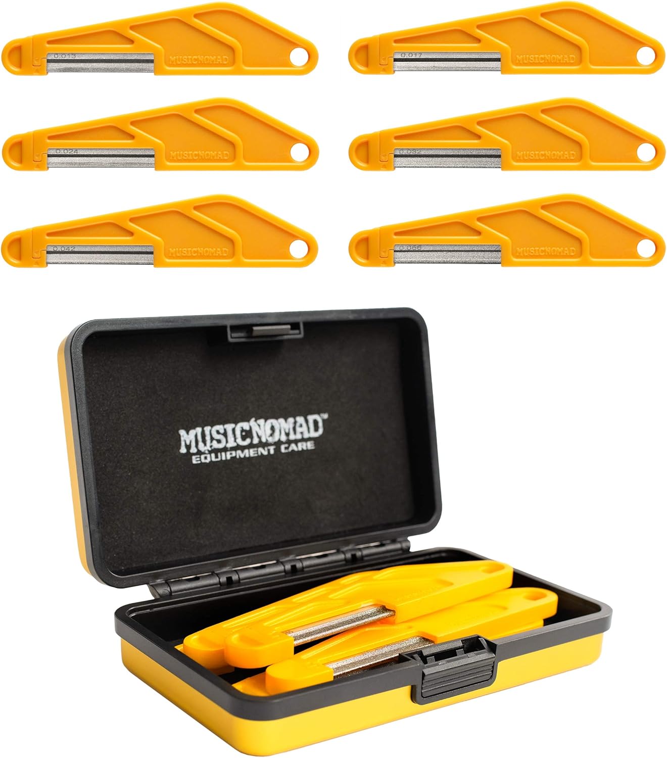 MusicNomad 6 pc. Acoustic Guitar Diamond Coated Nut File Set - Light/Medium Strings (MN670)