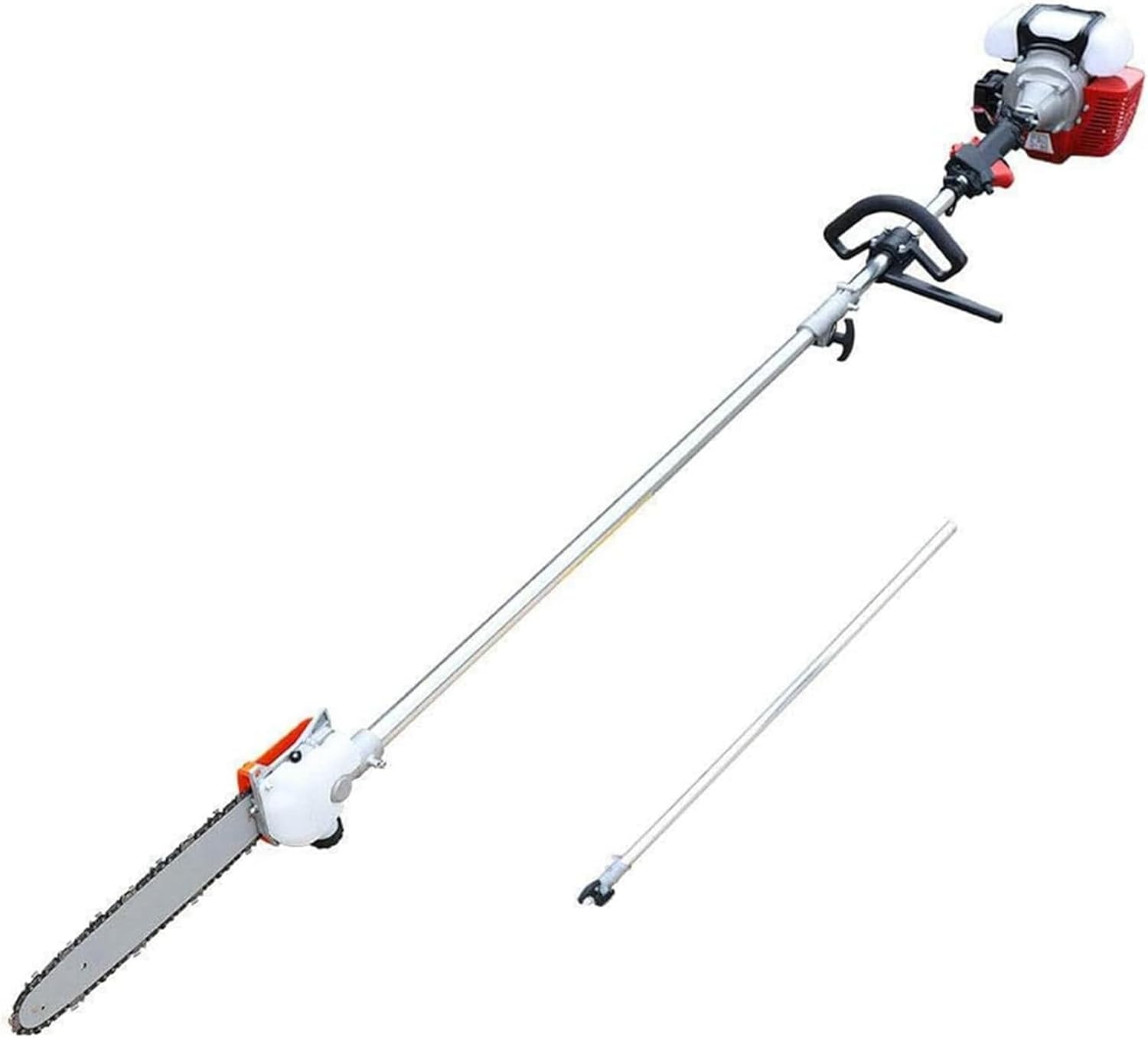 42.7CC 2 Stroke Gas Pole Saw, Powerful Pruner Chainsaw for Tree Trimming Trimmer with Extendable Long Reach Pole Chain Saw Bush Cutter 12'' Blade