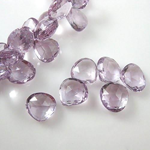 Pink Amethsyt Gemstone-Semi Precious Gemstone Bead-100% Genuine Briolette Bead-Heart Shape-13mm 5 pcs
