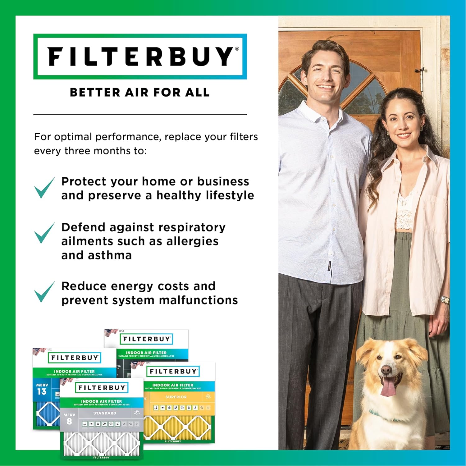 Filterbuy 30x32x2 Air Filter MERV 11 Superior Pet & Allergy Defense (6-Pack), Electrostatic Pleated HVAC AC Furnace Filters Replacement, Made in USA (Actual Size: 30.00 x 32.00 x 1.75)