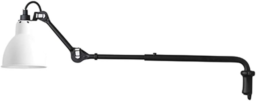 Long Swing Arm Wall Lamp, Industrial Vintage Plug in Wall Sconce Lighting Fixture for Bedroom Living Room Bedside Wall Lights,White