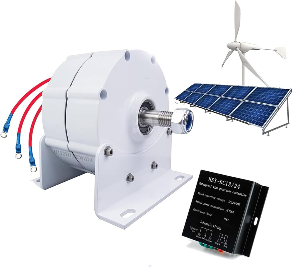 Eco-Friendly & Low Noise Operation 3 Phase Permanent Magnet Generator, with Controller 12V 24V 48V 220V Wind Power Turbine Generator for Water Wind Turbine (14000W)