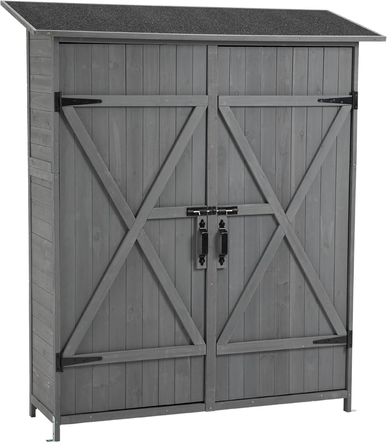 56“L x 19.5W”x64H“Outdoor Storage Cabinet, Large Capacity Storage Tool Cabinet Box, Outside Tool Shed with 2 Lockable Doors for Outside, Garden and Patio (Aqua Grey, 19.5X56X64in)