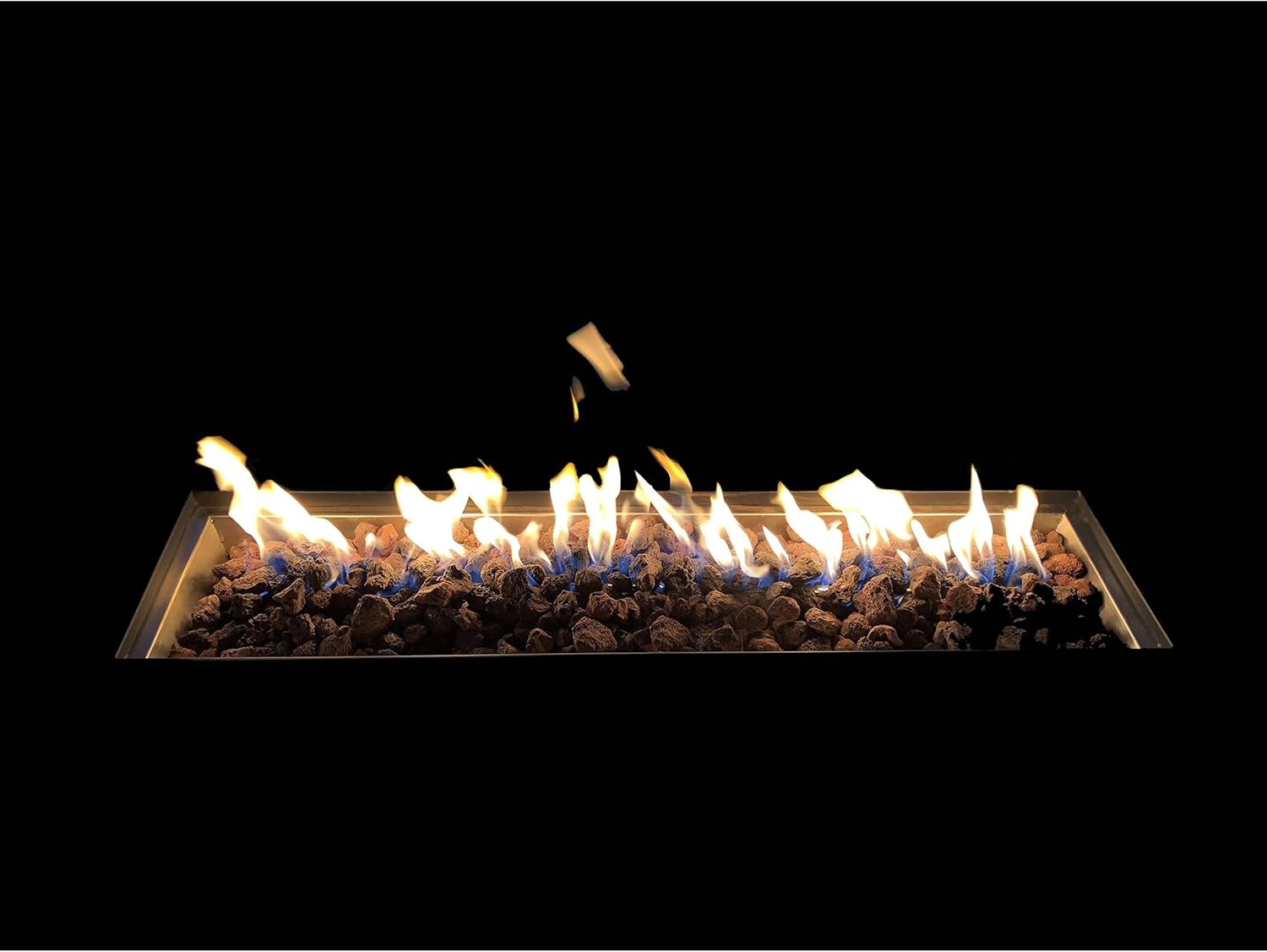 Unknown1 Rectangle Steel Propane Fire Pit Table Black Multi Color Stainless 1 Count (Pack of 1)