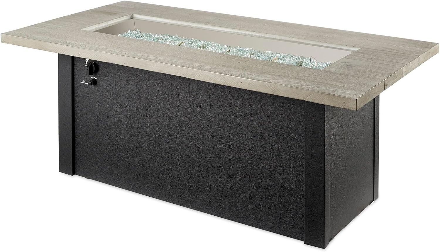 The Outdoor GreatRoom Company Cedar Ridge Linear Gas Fire Pit Table CR-1242-K with Glass Wind Guard 1242 (61
