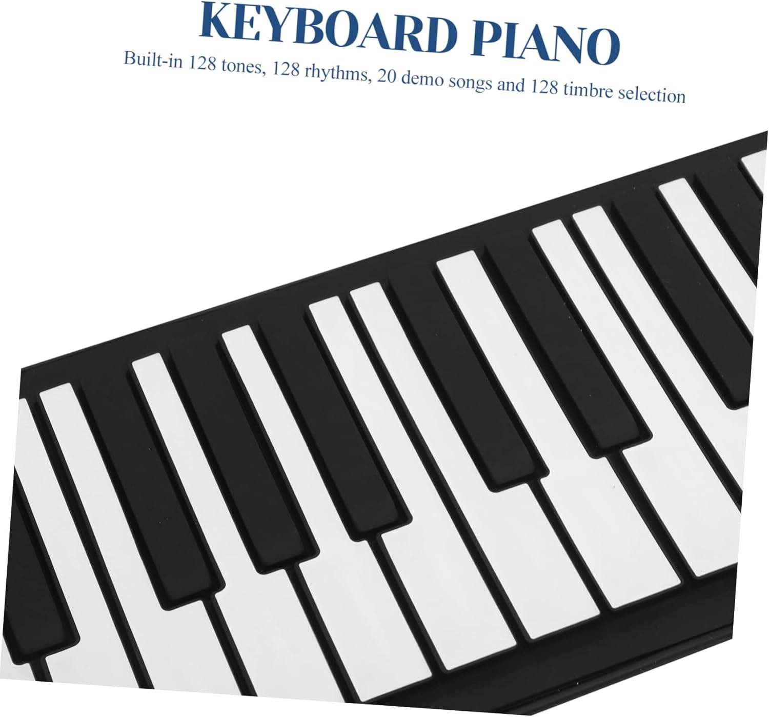 Yardwe Key Foldable Electronic Piano for Portable Hand Rolled Keyboard with Tones USB Connection Fun Music Learning and Entertainment