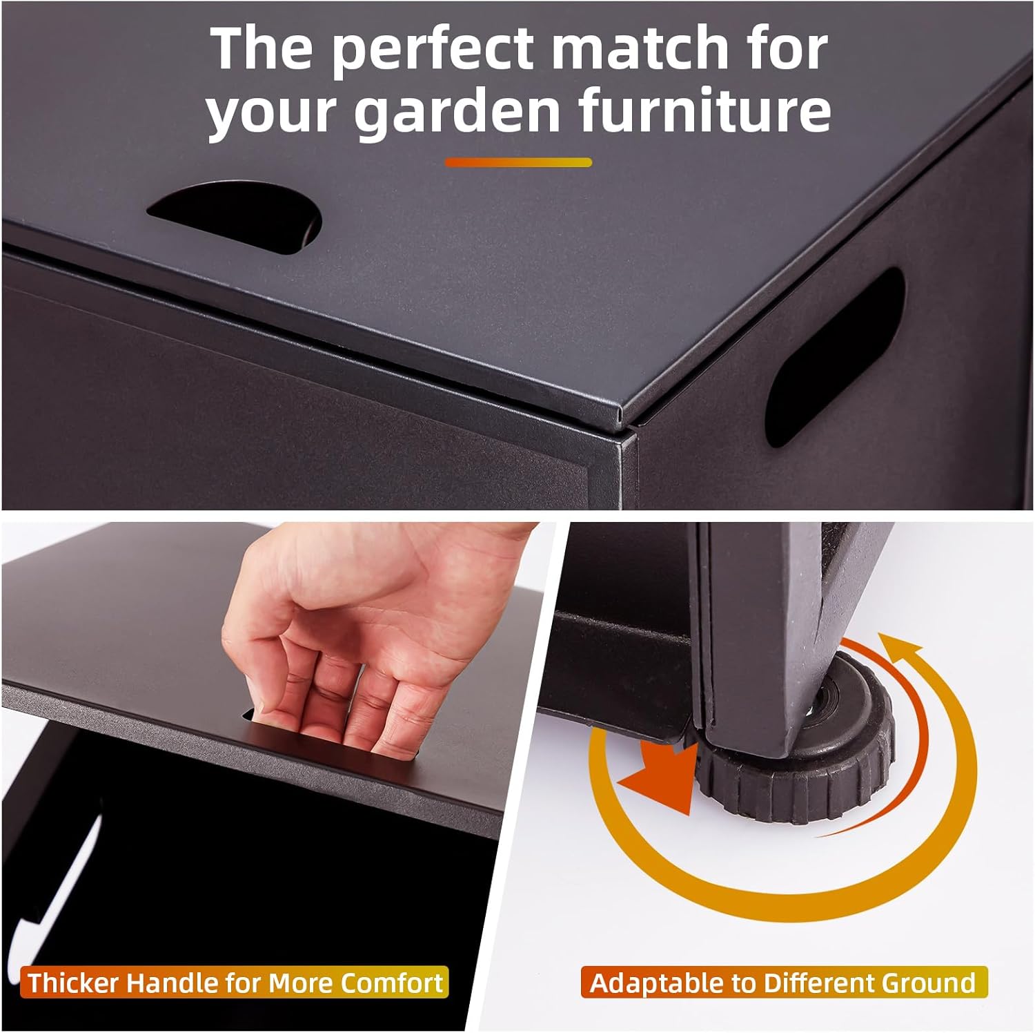 Propane Tank Cover Table, Outdoor Propane Tank Cover, 20LB Weatherproof Gas Tank Storage Side Table, Durable Stainless Steel for Fire Pits, Patio & Garden