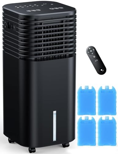 Windowless Portable Air Conditioners with 4Modes & 3Speeds, 15H Timer for Smart Auto-off, 2Gal Tank for 20H Cooling, Evaporative Air Cooler 17FT Remote, 120° Swing Swamp Cooler No Hose Needed