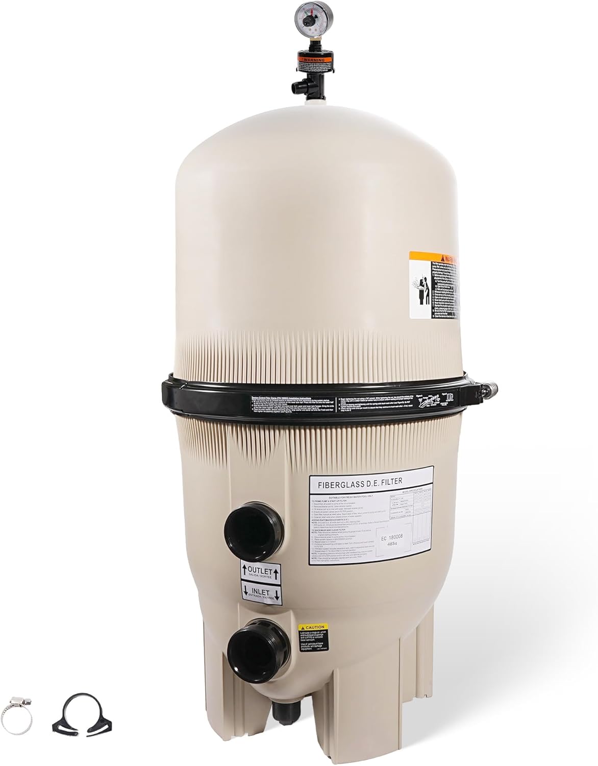 EC-180008 48 Sq. Ft. D.E. Pool Filter Compatible with Pentair 180008 Pool Filter High Efficiency Durable Easy Maintenance