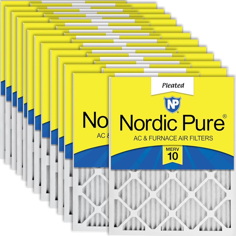 Nordic Pure 8x20x1 (Actual Size: 7 11/16 x 19 11/16 x 3/4) Pleated MERV 10 Air Filters 24 Pack