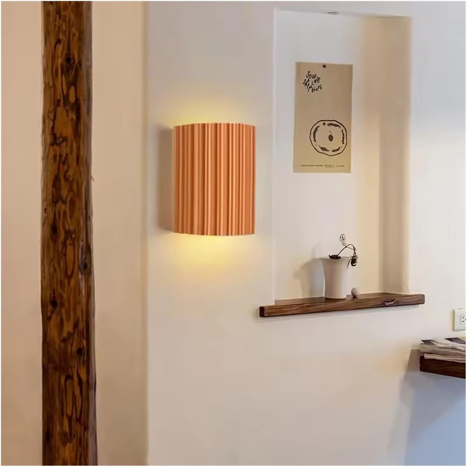 Resin LED Wall Lamp Decor Lights for Bedroom Study Living Room Hallway Staircases Dining Room Hotel Home G9 Lighting Fixtures,Natural Style