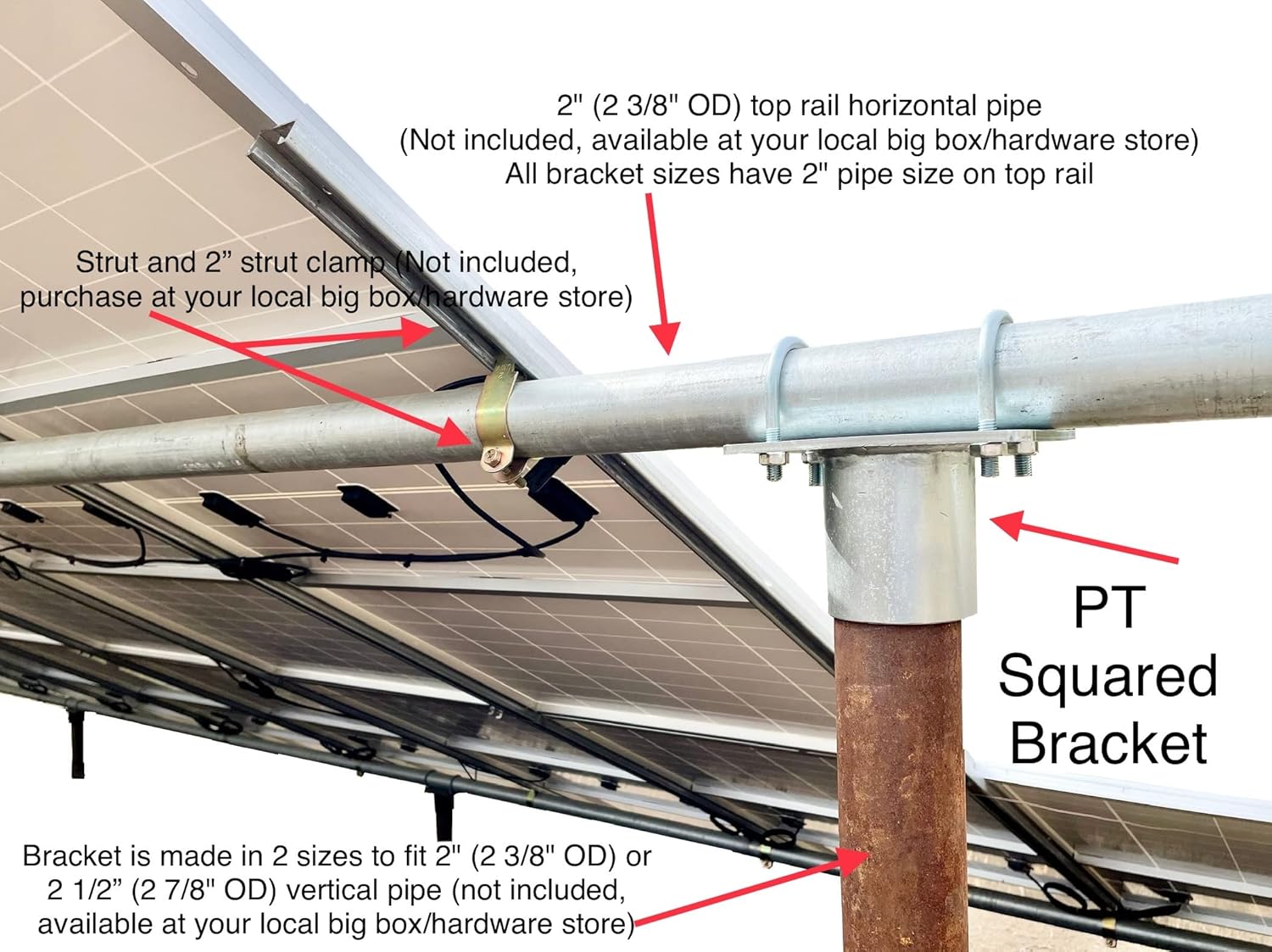 Solar Panel Array Mounting Bracket Top Cap for 2