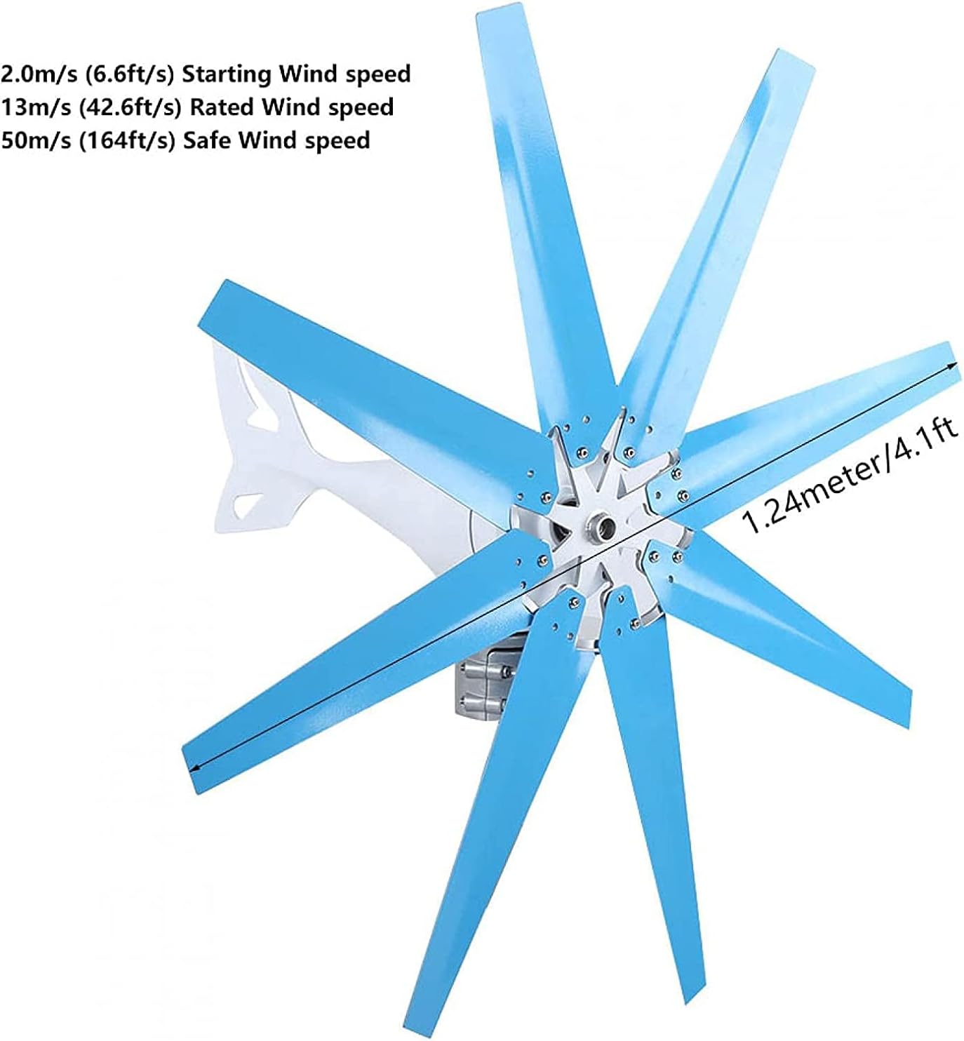 9000W Wind Turbine Generator Kit Wind Generator Humanized Design, 8‑Blades for Industrial Needs