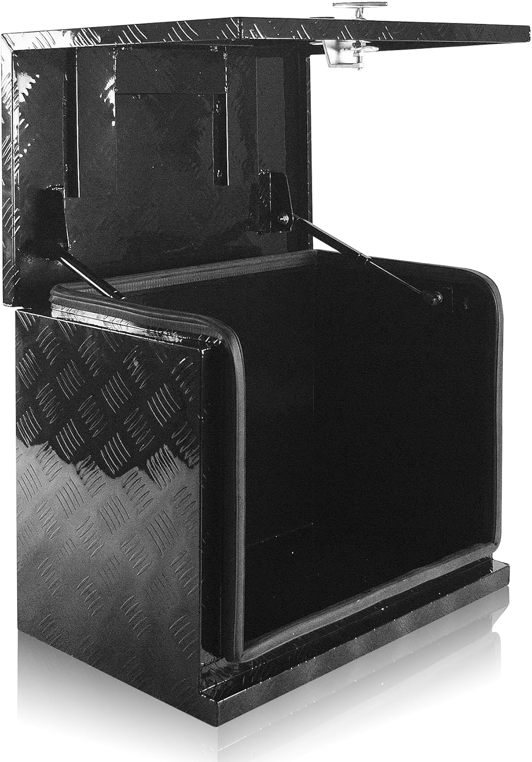 24.4x15.7x19.7 Inch Aluminium Generator Toolbox Heavy Duty Generator Storage Box Sealed waterproof with Lock and Keys suitable for RV Garage Black