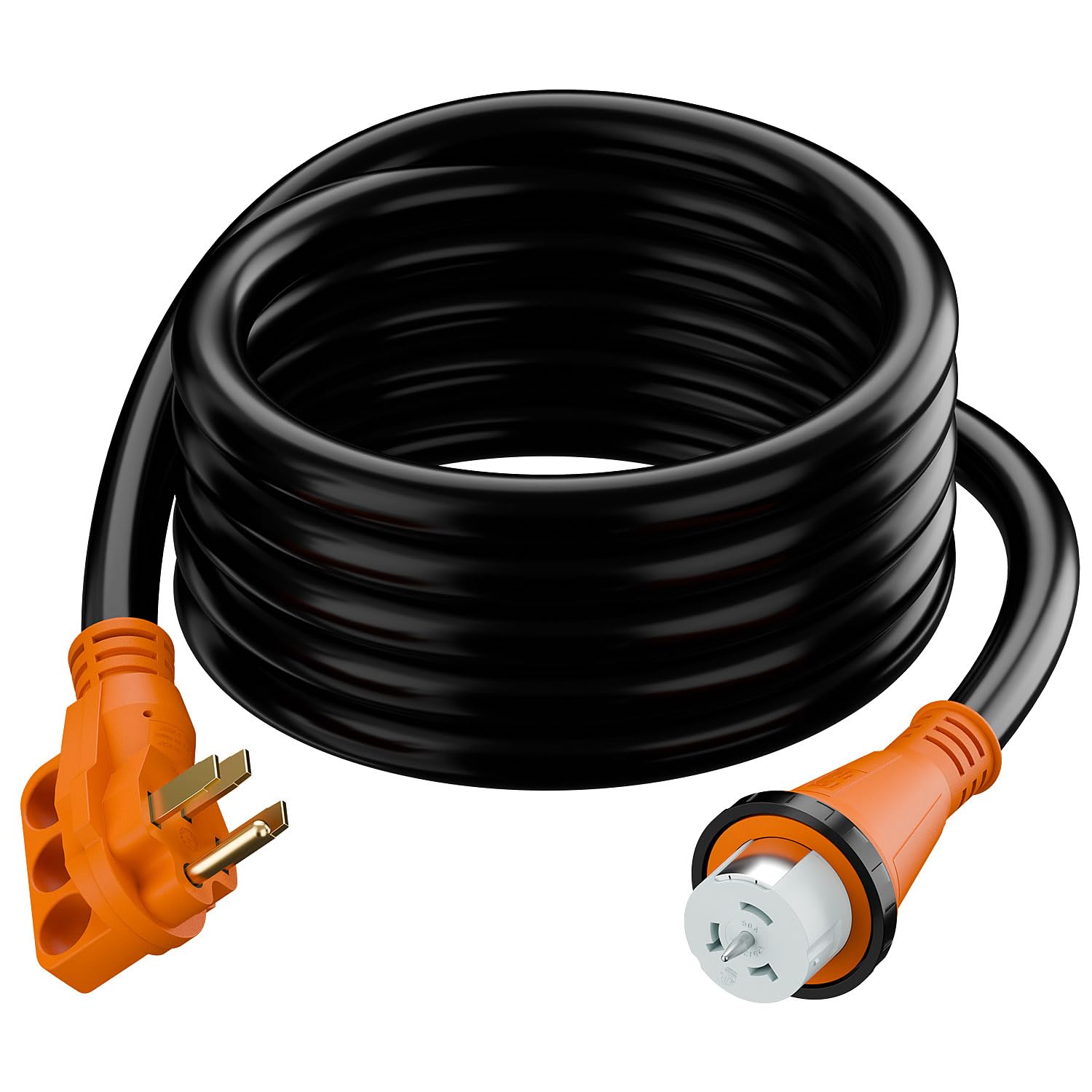 Nema SS 2-50P Waterproof RV 50Amp Power Inlet Box and SS 2-50P Extension Cable 15FT AC0069