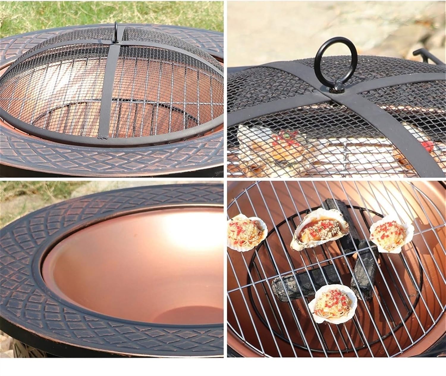 Outdoor Fire Pit Outdoor Wood Fire Pit Grill, Party BBQ with Cooking Grate, Backyard Patio Fire Pit (Color : Style 1) (Style 2)