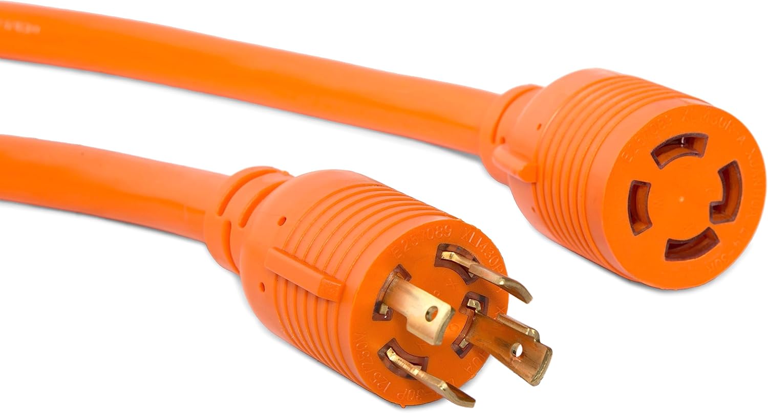 WEN 250V 30-Amp Generator Power Cord for Manual Transfer Switches, 40-Foot, L14-30P to L14-30R (PC3040)