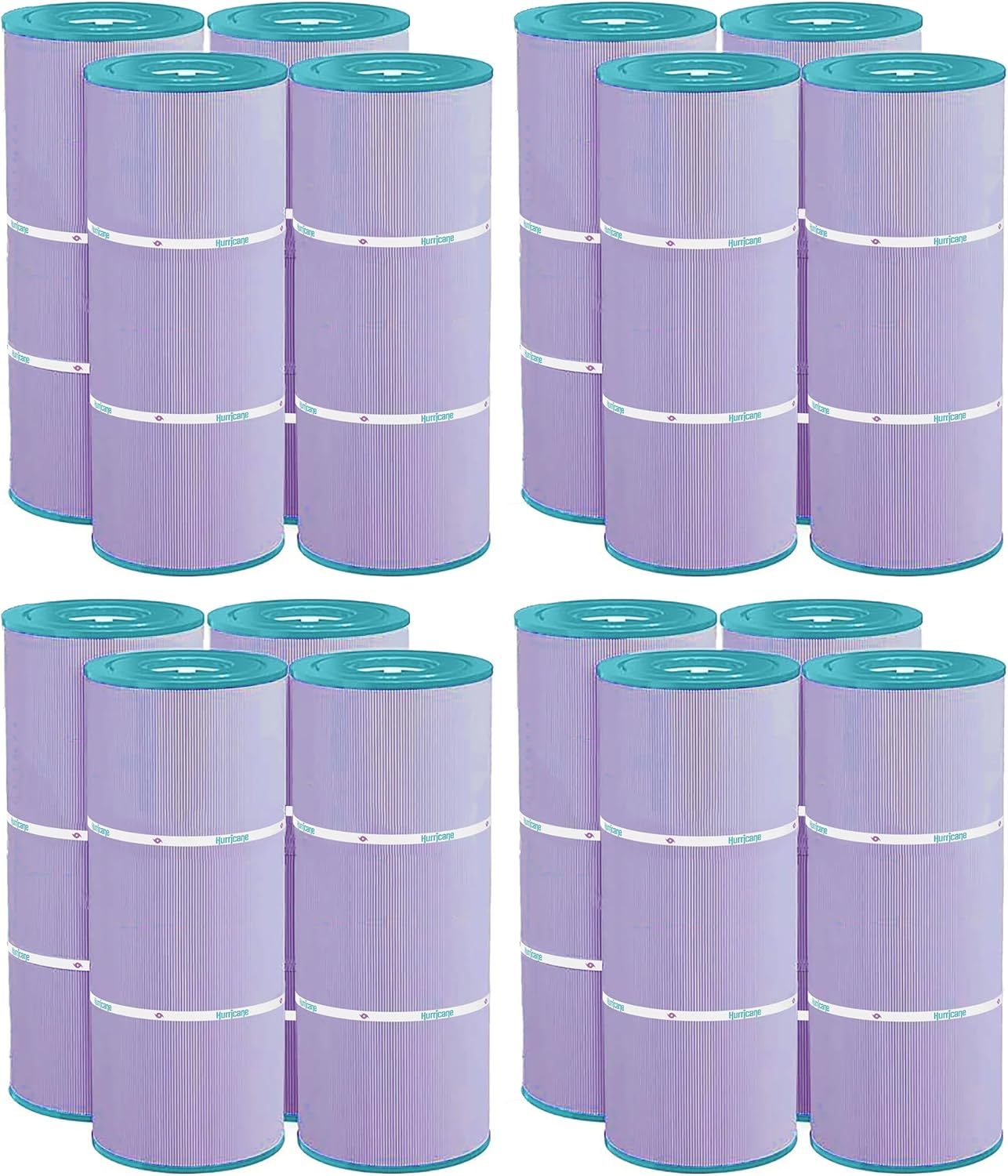 Hurricane Filters 16 Pack HF56SV-04 Platinum Purple Pool Filter Cartridge - Replacement for PA56L, Hayward SwimClearC2030, CX481X RE PAK4