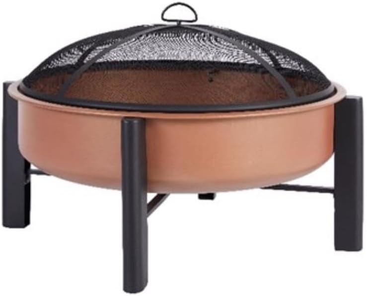 Living Accents 30 in. W Steel Modern Round Wood Fire Pit