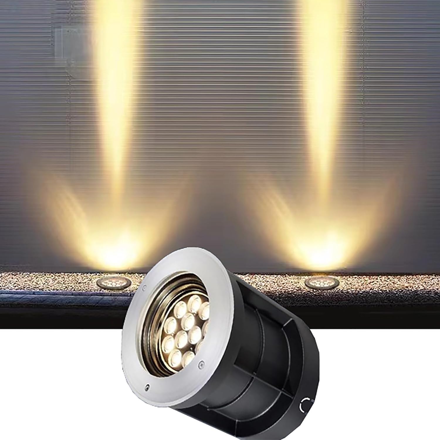 Led Spot Lights - Underground Light LED, 30° Angle Adjustment Ground Light, IP67 Waterproof Round Recessed Landscape Lights, Garden Courtyard Decorative Floor Lamp(White,48W)