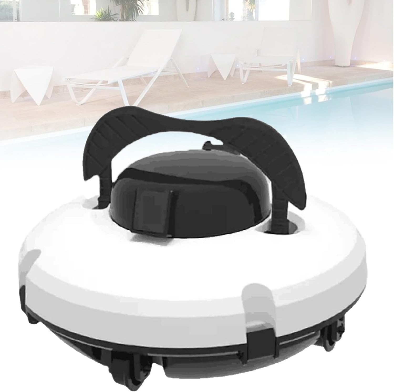 Automatic Pool Vacuum Cleaner, Intelligent Cordless Cleaner, 120 Mins Runtime, Automatic Robot Pool Vacuum for In Ground Flat Pools up to 1000 Sq.Ft