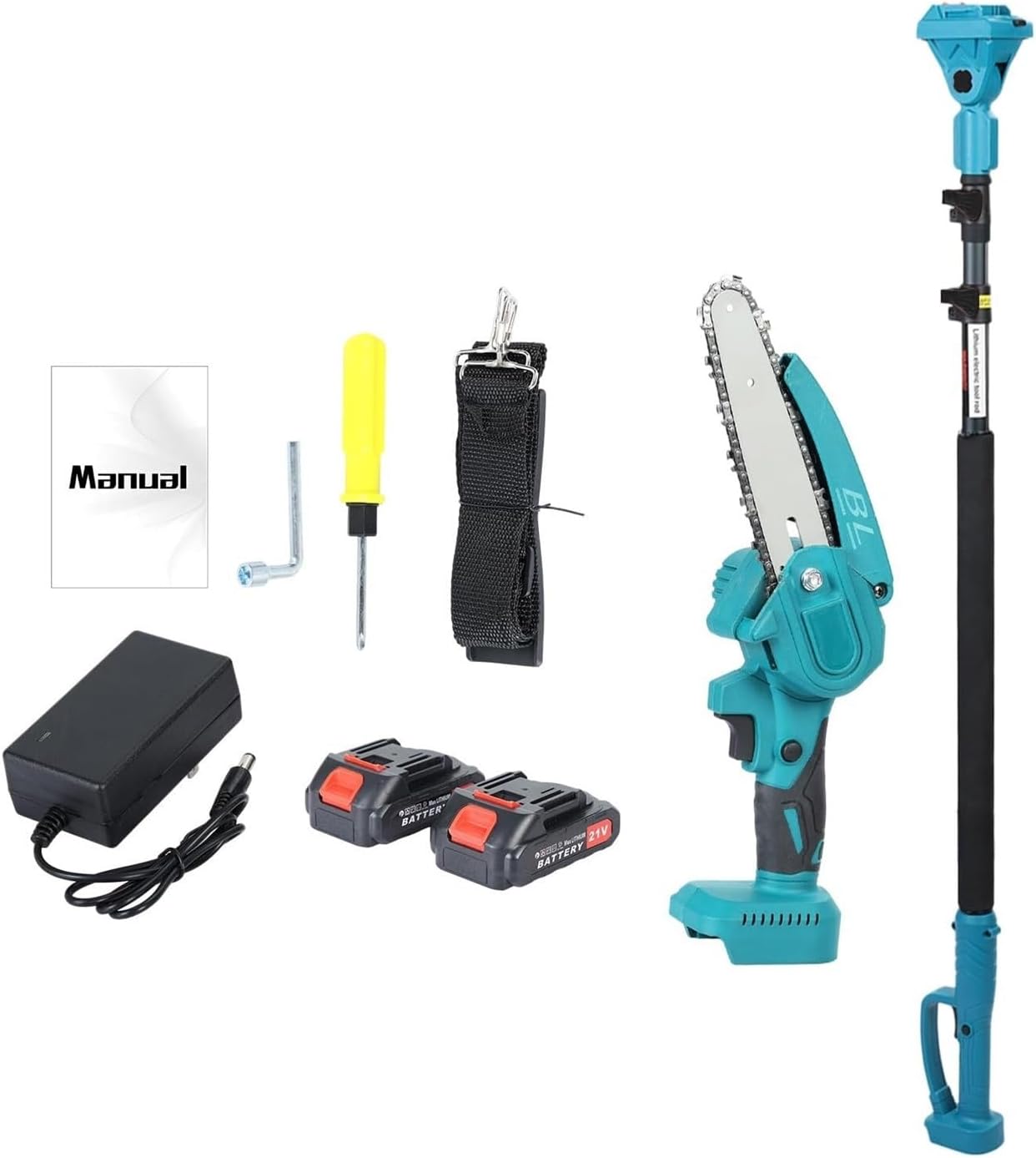 2 - in - 1 Cordless Pole Saw & Mini Chainsaw - 6 - inch, 2 x 2.0Ah Battery