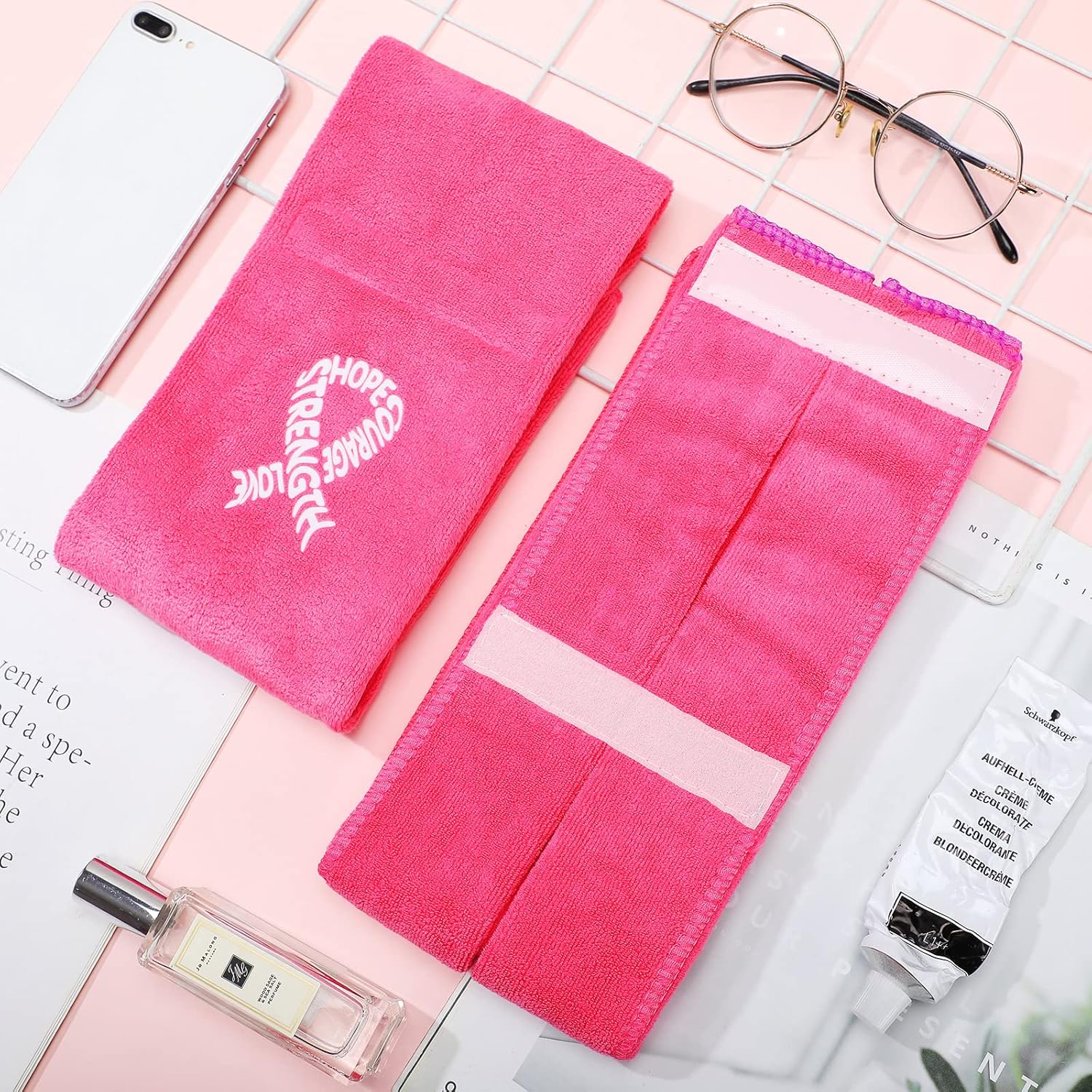 Tranqun Pink Ribbon Football Towels 17.3 x 4.5 Inches Sports Towel Breast Cancer Awareness Football Accessories Cotton for Sports Teams Yoga Gym Golf Softball