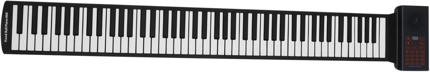 ibasenice Key Foldable Piano Portable Hand Rolled Electronic Keyboard with Built in Speaker Rechargeable Up Design Rhythms and Timbre Suitable for Students Learning Piano