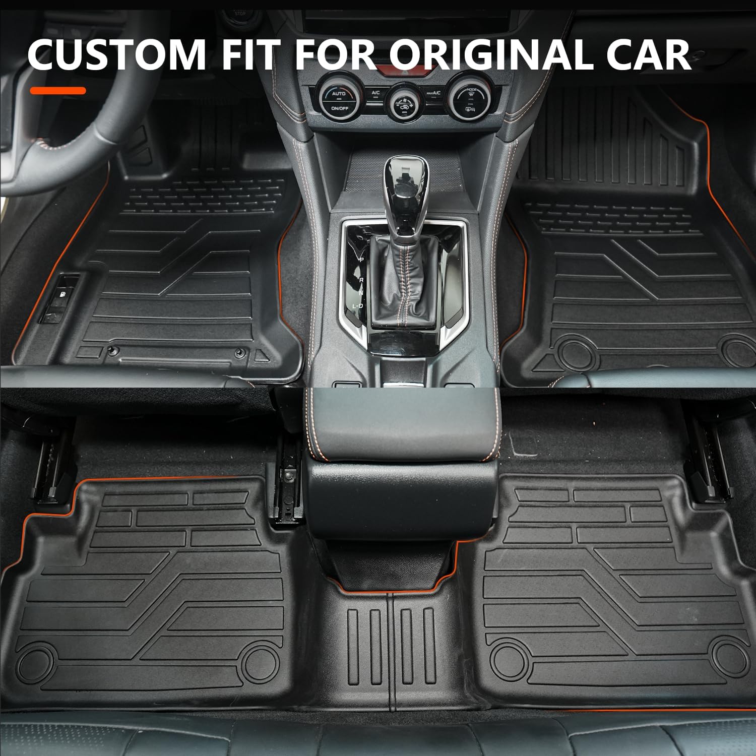 powoq Floor Mat Compatible with 2018-2023 Subaru Crosstrek Impreza Cargo Mat Floor Liner TPE Back Seat Protector Trunk Cargo Liner Replacement for 2018-2023 Subaru Crosstrek Accessories