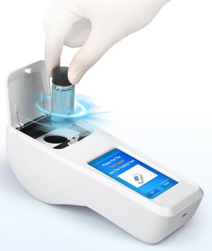 Residual Chlorine Tester Detector Pool Water Quality Rapid Measurement with Measuring Range 0.04-15mg/L Touch Screen Detection Time 3 Minutes Test Results Exportable