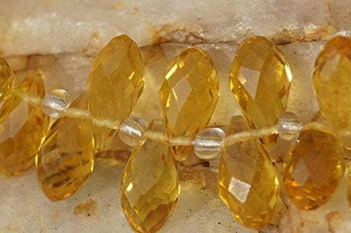 faceted crystal glass honey gold briolette, 11.5x 6 mm wire wrapped briolette, jewelry supplies 4