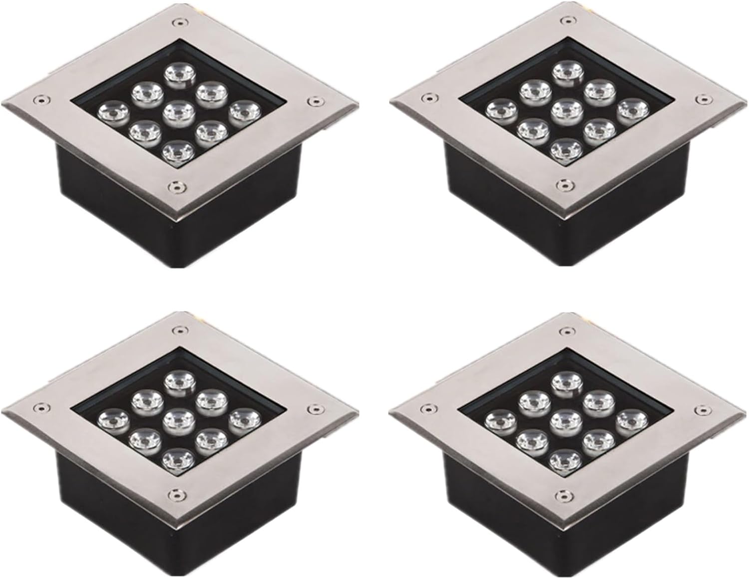 Ground LED Landscape Lights - Outdoor Buried Lights, AC85-265V Square Recessed Spot Light, IP67 Waterproof Walk-in LED Lights for Gardens, Stairs, Architecture Lighting (Color : White Light, Siz