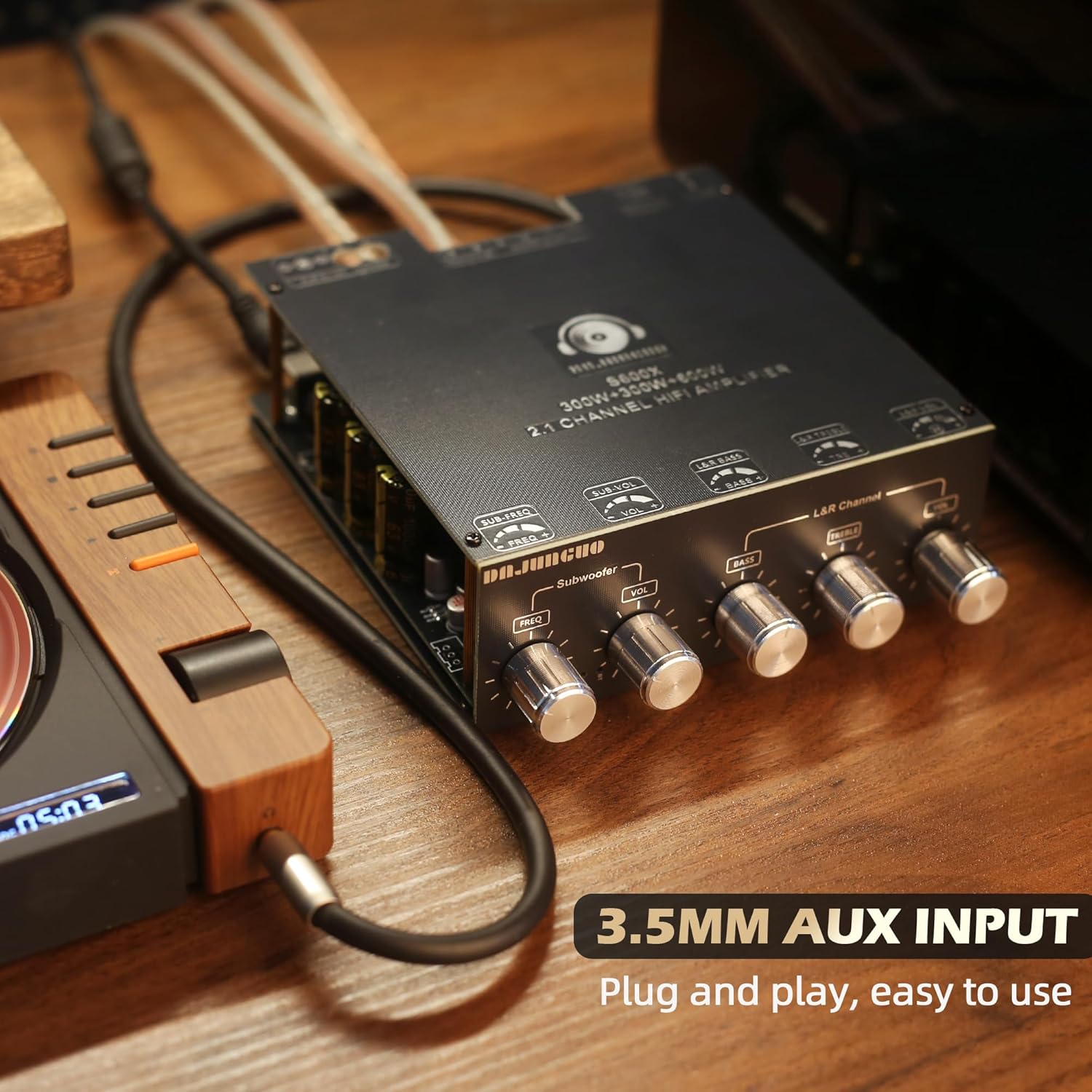 S600X 2.1 Channel Amplifier Board 300W+300W+600W Power Output,TPA3255 Chip,Bluetooth 5.2,Black