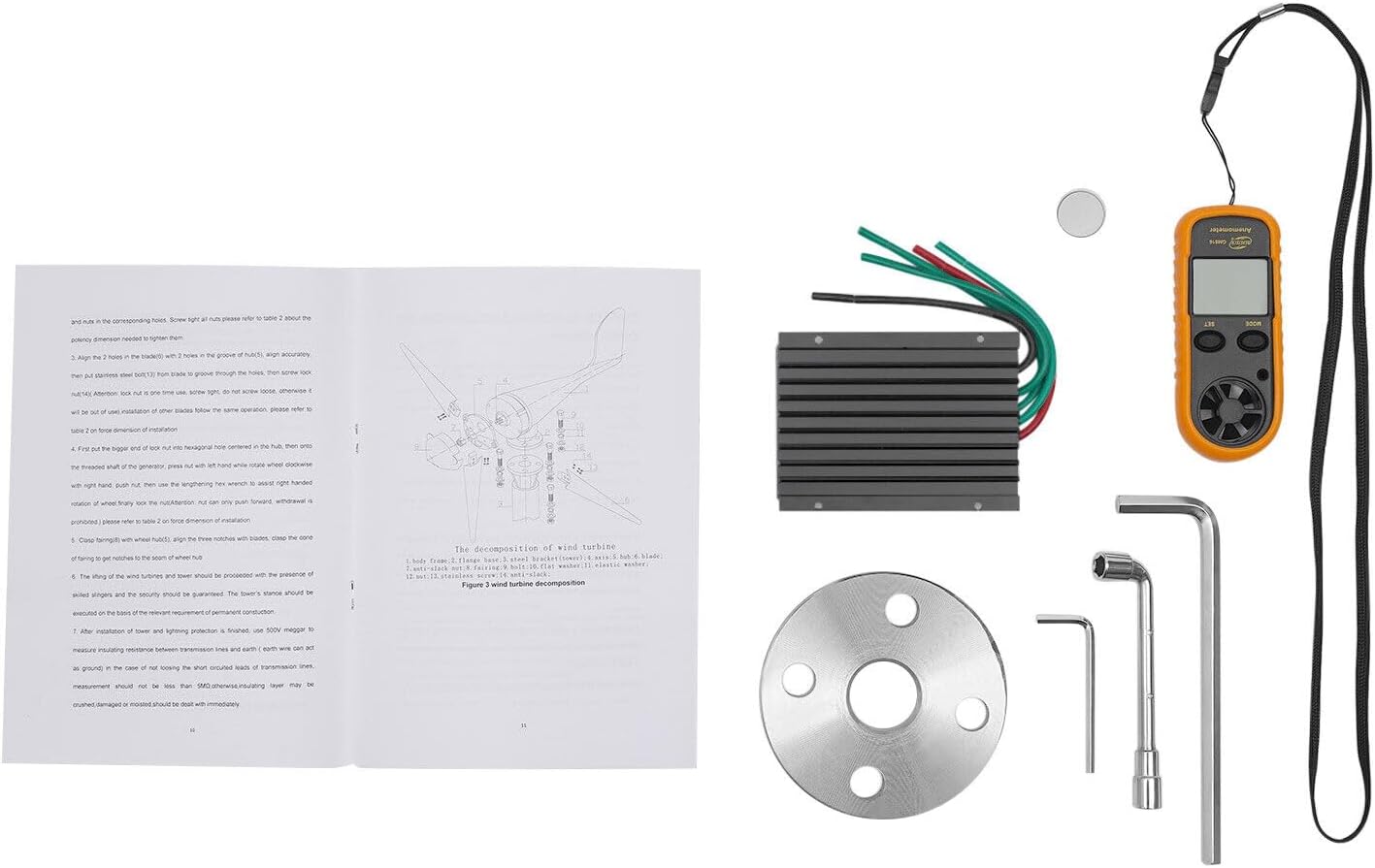 TFCFL Wind Turbine Generator Kit 8 Blades 600W Wind Turbine Generator Kit Wind Power Generator for Marine RV Home Wind Turbine Generator Kit 600W 12V w/ 8 Blades Wind Power Generator for Marine