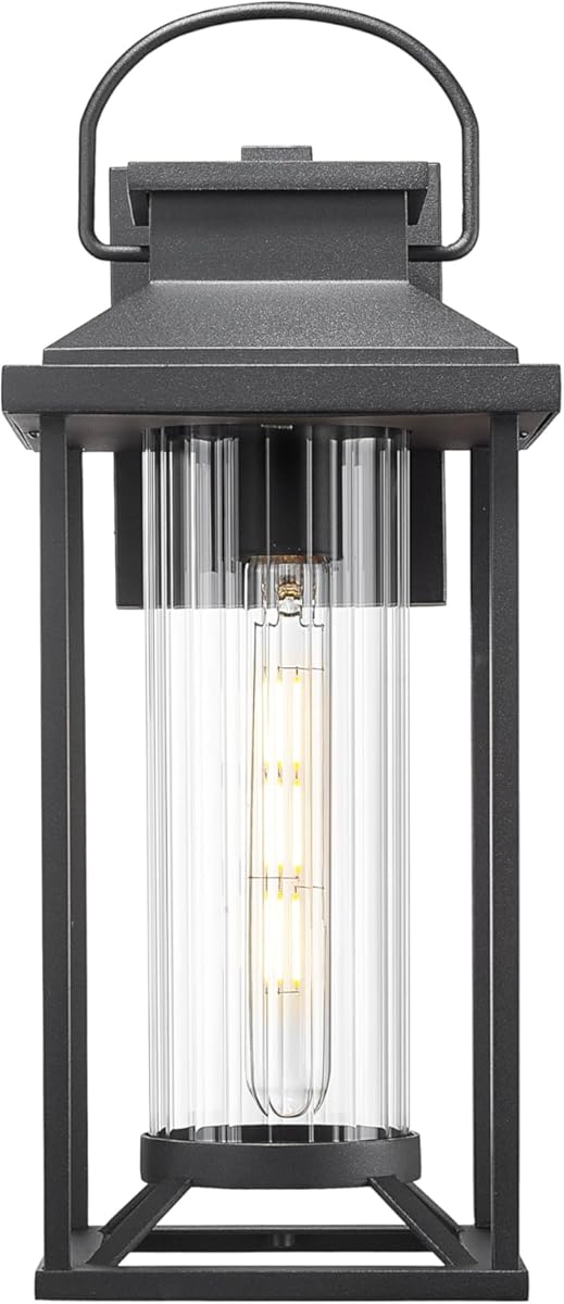 Outdoor Light Fixture Wall Mount, Modern Outside Lights for House Front Door Exterior Lighting, Waterproof Porch Light and Outdoor Garage Lights,Black