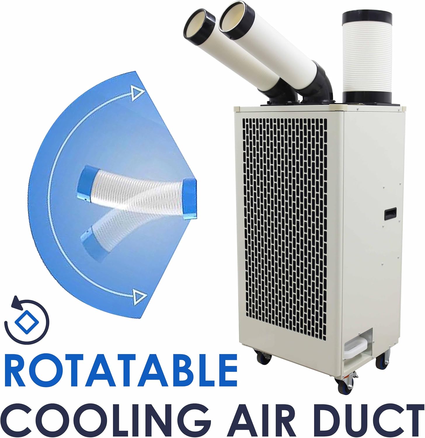 Portable Air Conditioner 15,400 BTU Industrial Spot Cooler Air Conditioner 780m³/h Mobile Outdoor Indoor Cooling Aircon with Double Columns 220V 2100W