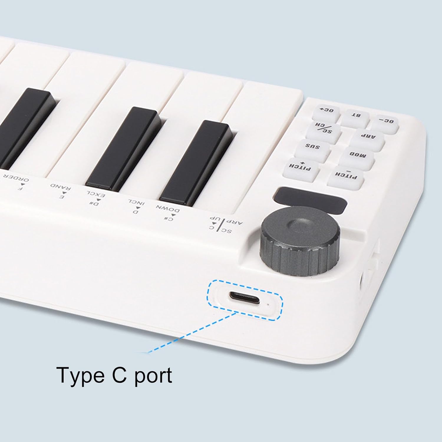 MIDI Keyboard Controller, 25 Sensitive Keys Connection Smart MIDI Keyboard Controller for Music Production