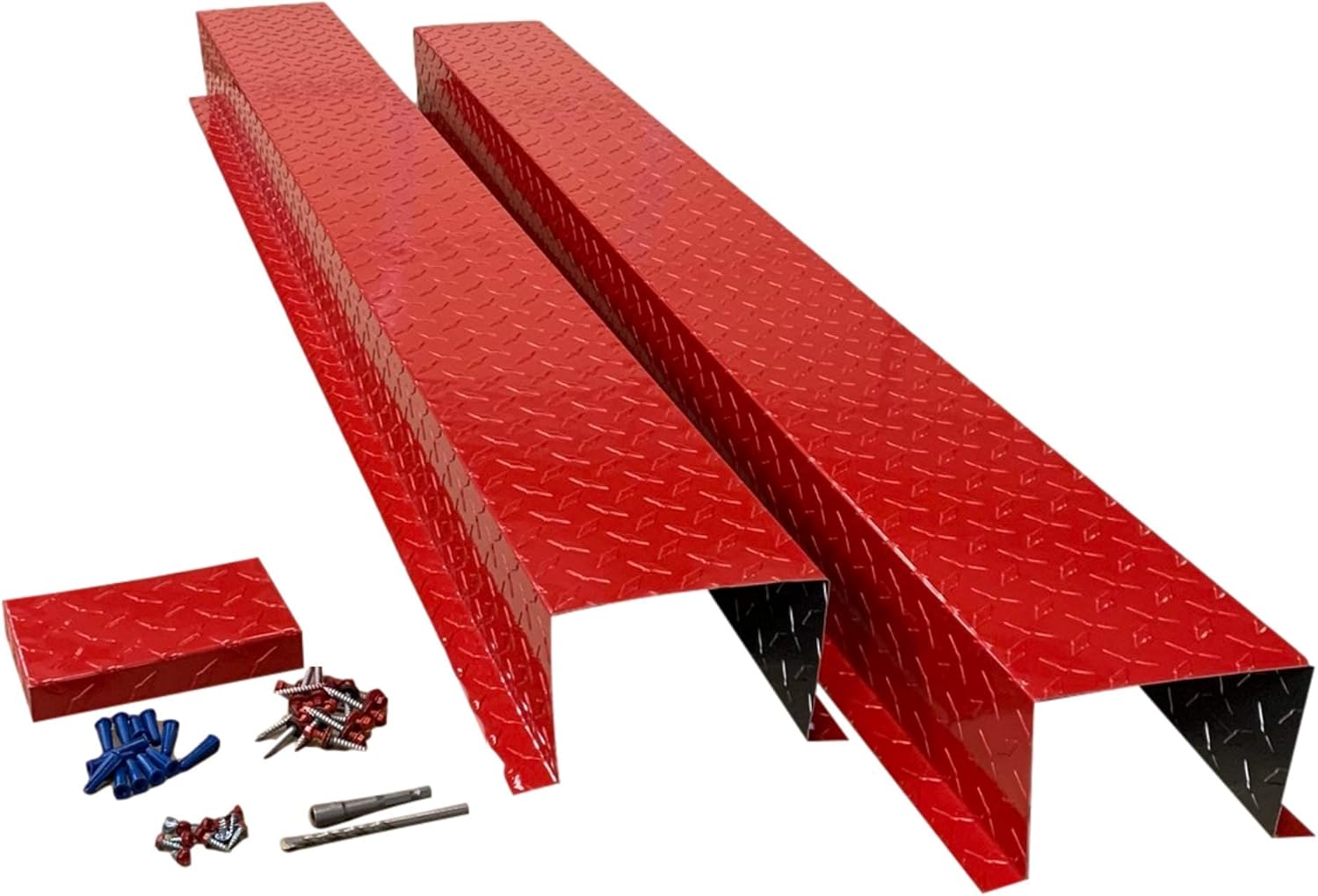 EAGLE 1 Metal Line Set Cover Kit for Mini Split and Central Air Conditioner & Heat Pump (Multiple Sizes and Colors) (4x4, Aluminum Diamond Plate - Red)